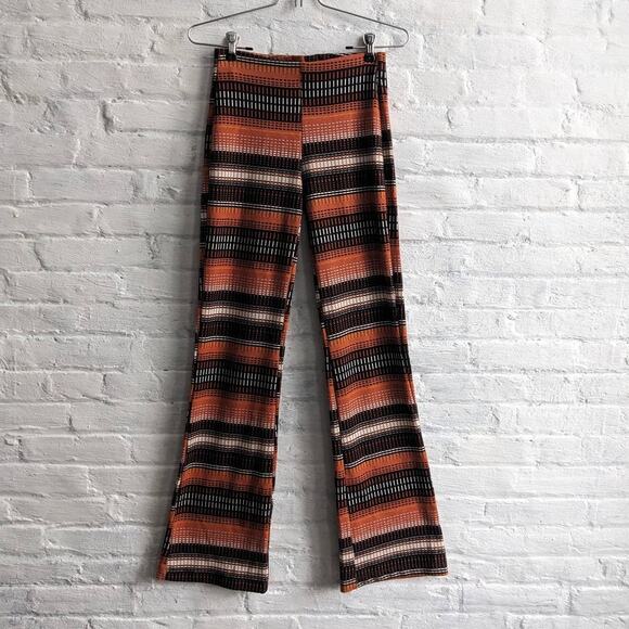 Urban Outfitters Pants - Urban Outfitters Retro Highwaist Flares Rust Earthtone Psychedelic Striped Pants